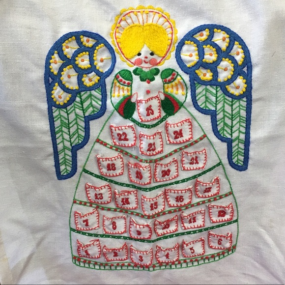 Handmade embroidery advent calendar 22x29 - Picture 2 of 6